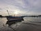 Fisherman boat during sunset at Kampung Gayang