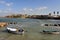 Fisherman boats in Caesarea ancient port