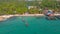 Fisherman boats parking at the pier of Koh Rong Island, Cambodia