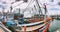 Fisherman Boats at the pier in Koh Samui, Thailand, south east Asia