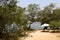 Fisherman camp near the river in Africa