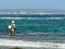 Fisherman in the Caribbean Sea in Guadeloupe.