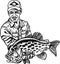Fisherman and Crappie fish - Freshwater sport fish