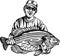 Fisherman and Crappie fish - Freshwater sport fish