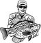 Fisherman and Crappie fish - Freshwater sport fish