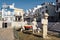 Fisherman family statue in Albufeira city.