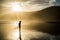 Fisherman with Fishing Rod Holder during Sunset at Wilderness Be