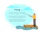 Fisherman with Fishing Rod on Platform Vector Icon