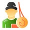 Fisherman flat icon. Fishing color icons in trendy flat style. Fisher gradient style design, designed for web and app