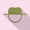 Fisherman green hat icon, flat style