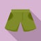 Fisherman green shorts icon, flat style