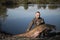 Fisherman holding a giant catfish.