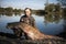 Fisherman holding a giant catfish.