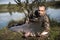 Fisherman holding a giant catfish.