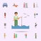 Fisherman, lake cartoon icon. Universal set of travel for website design and development, app development