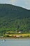 Fisherman at the lake reflection water forest summer fields harvest