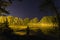 Fisherman in night , Night Fishing, Carp Rods, starry night reflection on lake