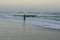 Fisherman At The Outer Banks At Sunset, Emerald Isle, North Carolina