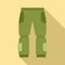 Fisherman pants icon, flat style