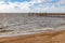 Fisherman pier in beach in Lagoa do Patos lake