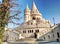 Fisherman`s bastion in Budapest Hungary. View on white towers of the bastion