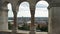 Fisherman`s Bastion and cityview, Castle hill in Buda, beautiful architecture, sunny day, Budapest, Hungary