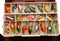 Fisherman\'s lures in a old tackle box