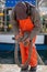 Fisherman tying ropes to in Kalk Bay Harbour