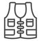 Fisherman vest line icon. Fishing wear vector illustration isolated on white. Hunter vest outline style design, designed