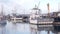 Fisherman wharf. Men workers of fishing industry, fishery in USA, California.