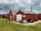 Fishermans huts at Ringkobing harbor in Jutland, denmark