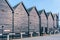 Fishermans Huts in Whitstable Harbour, Kent, Uk