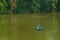 Fishermen in a boat catch fish on the dam.