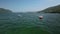 Fishermen on a boat, Listvyanka, Baikal, Irkutsk region, Siberia, Russia