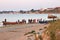 Fishermen boat near seashore