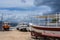 Fishermen boats in dock for repairs