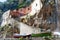 Fishermen boats and old houses in Furore village, Amalfi coast, Italy