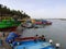 Fishermen boats were parked in cuddalore old town beach