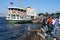 Fishermen cast their lines into Golden Horn at Eminonu in Istanbul, Turkey.