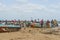 Fishermen checking the nets at the beach