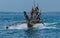 Fishermen Colorful fishing boats, Sri Lanka