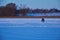 Fishermen engaged in ice fishing