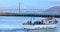 Fishermen on Fishing boat in Fisherman wharf in San Francisco -