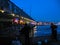 Fishermen on Galata bridge at night