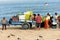 Fishermen Hauling up the fishing net