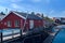Fishermen houses on banks of Norwegian island