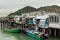 Fishermen houses on stilts at river mouth in Tai O, Hong Kong China