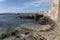 Fishermen huts in Majorca cove coast, Ses Salines