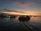 Fishermen lifestyle photography sunset over the sea Koh Tao Thailand