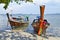 Fishermen long tail boats at Sivalai beach on Mook island